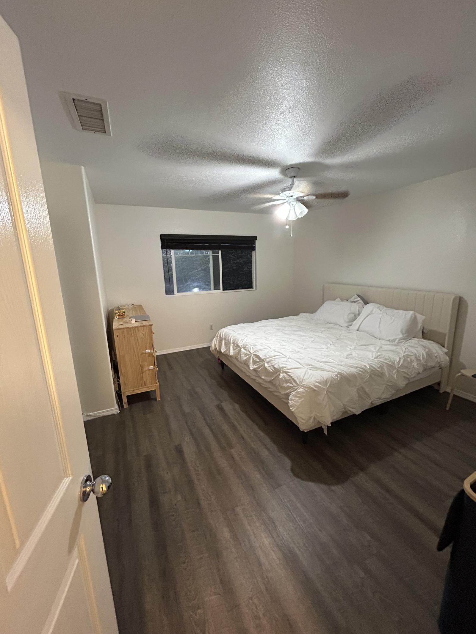 Master bedroom king sized bed