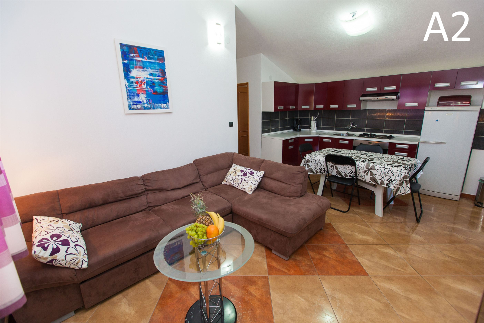 Spacious family apartment with terrace & sea view near Crikvenica