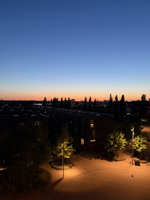 View from the balcony during nighttime