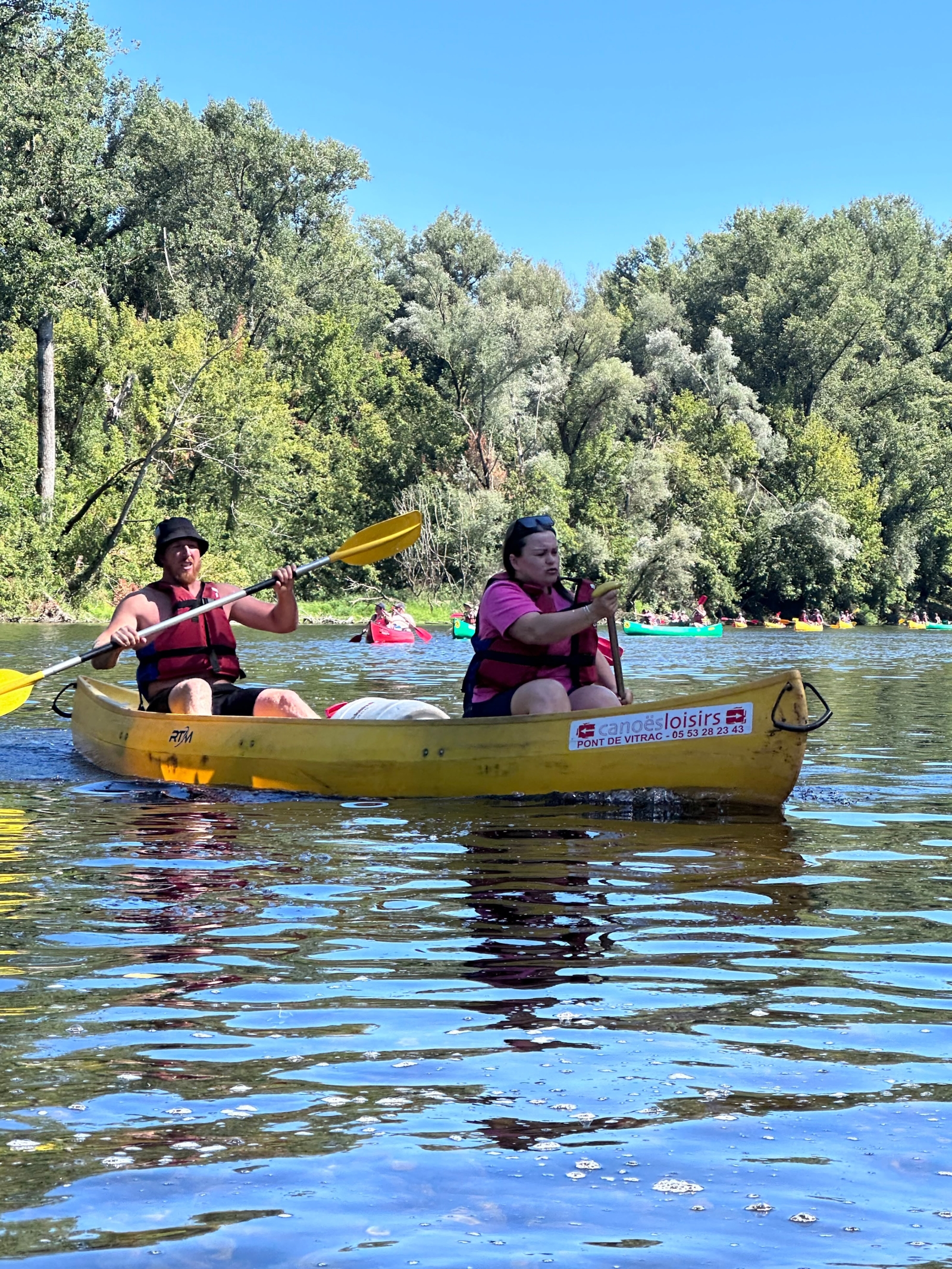 You can rent canoes/kayaks and travel with the current down the Dordogne river.