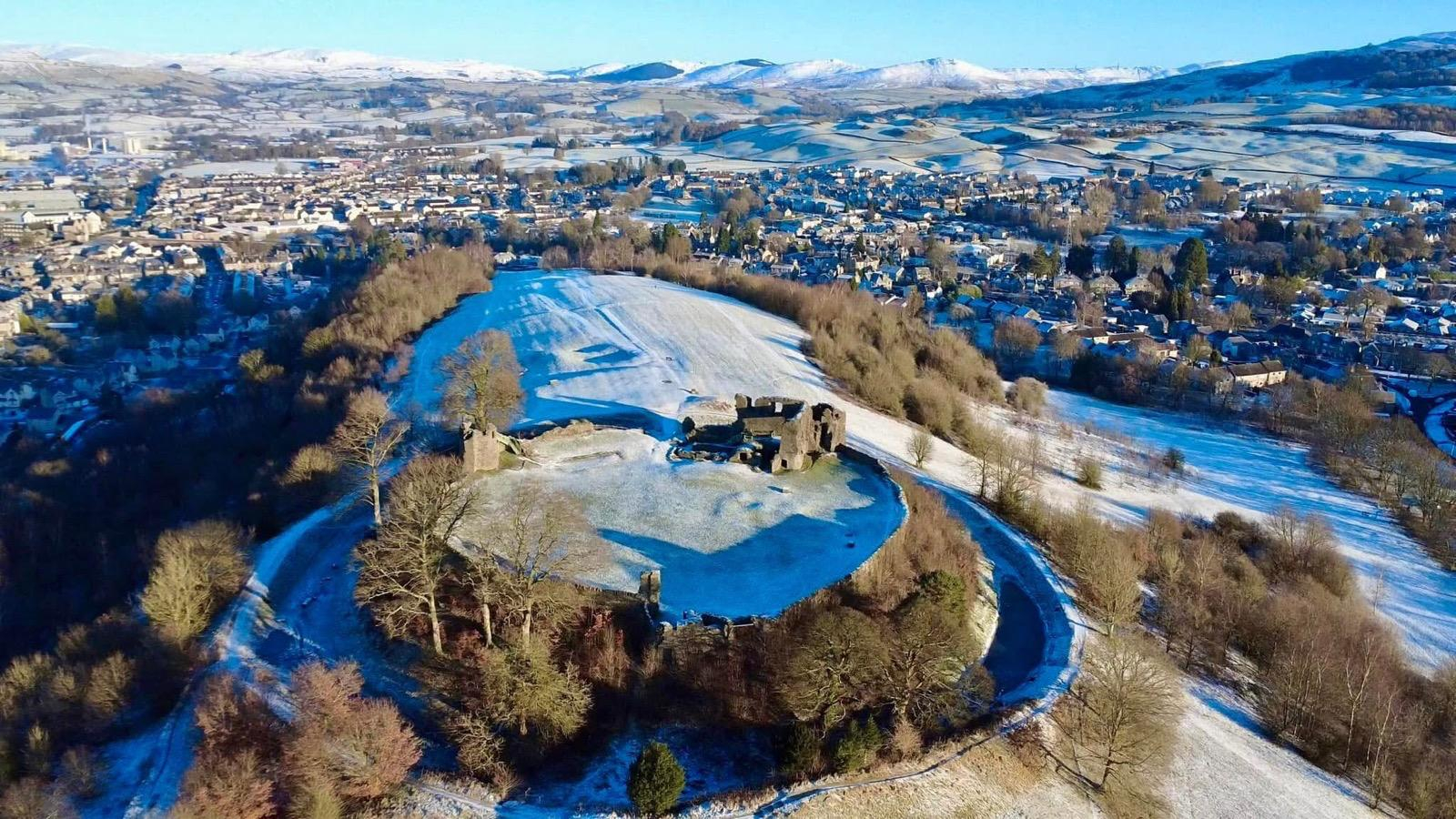 Castelo de Kendal no inverno.