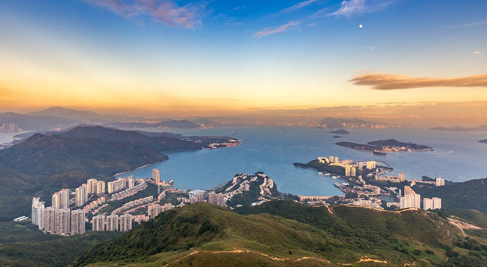 Panoramic view of Discovery Bay, Hong Kong