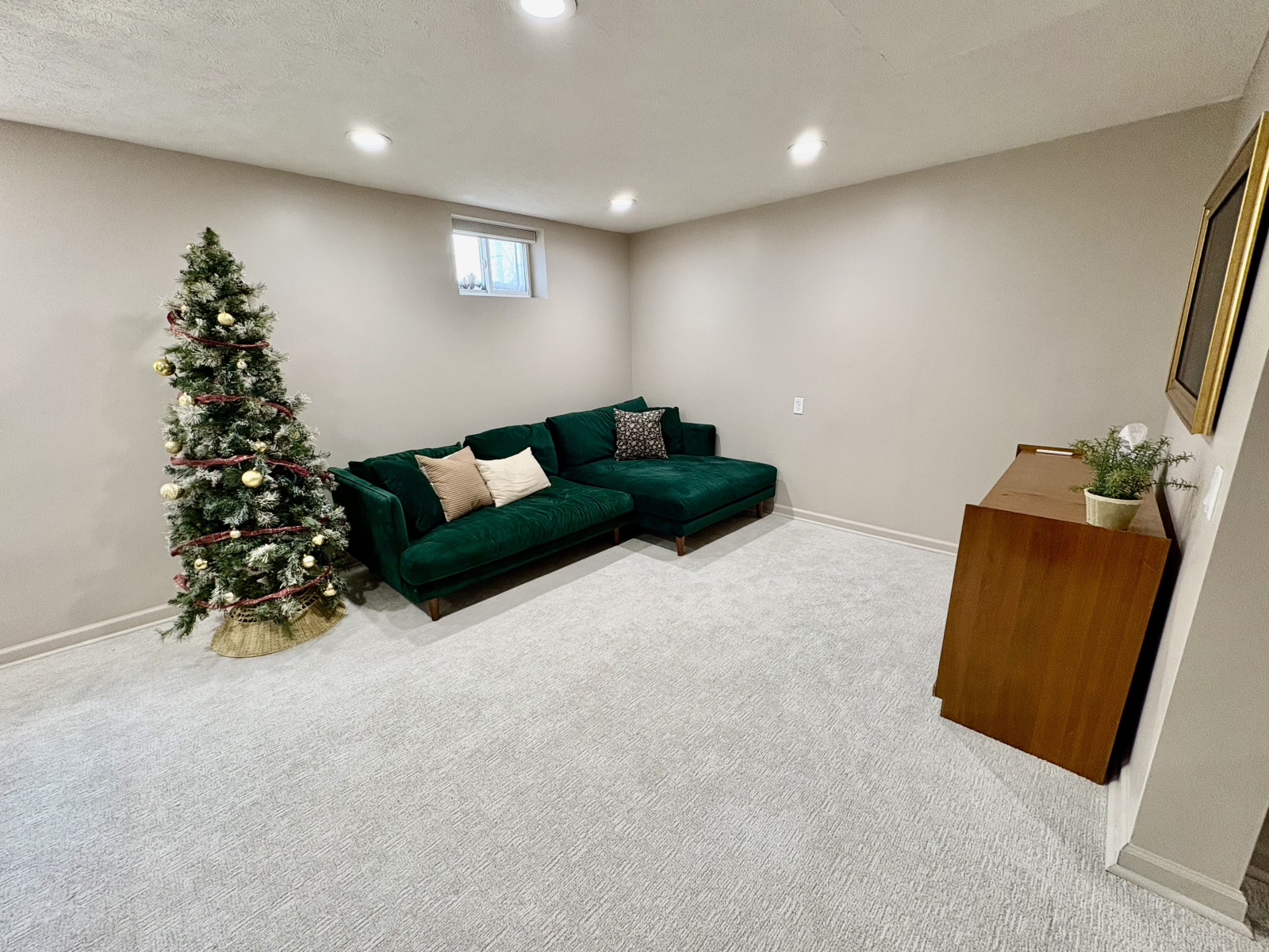 Basement family room/primary suite