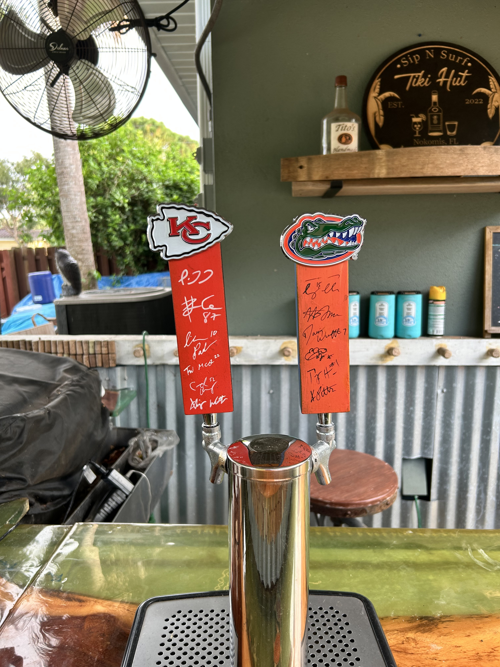 Views at our bar “sip n surf” 
Huge Gator and Chiefs fans