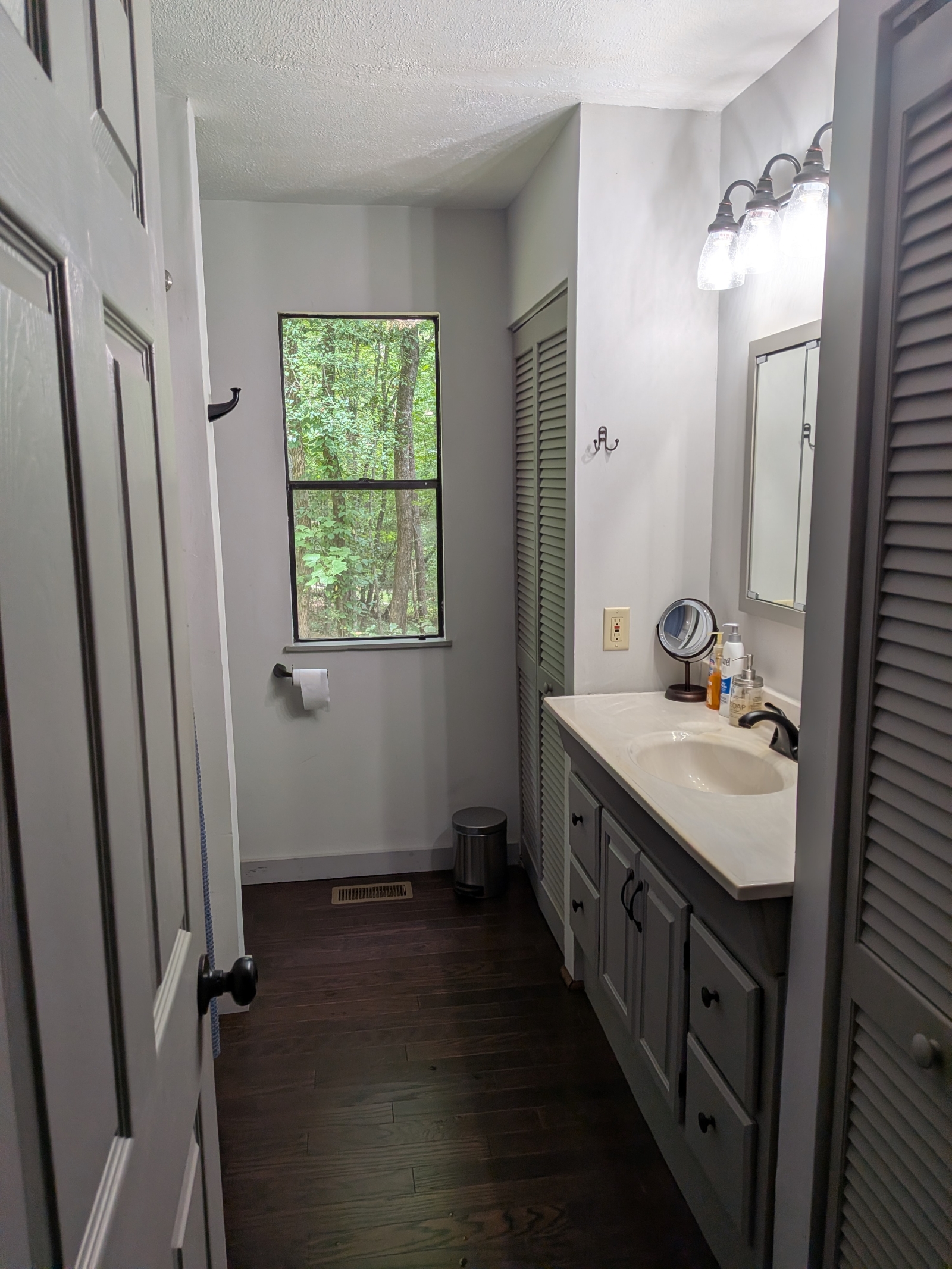 Master bath with tub and shower