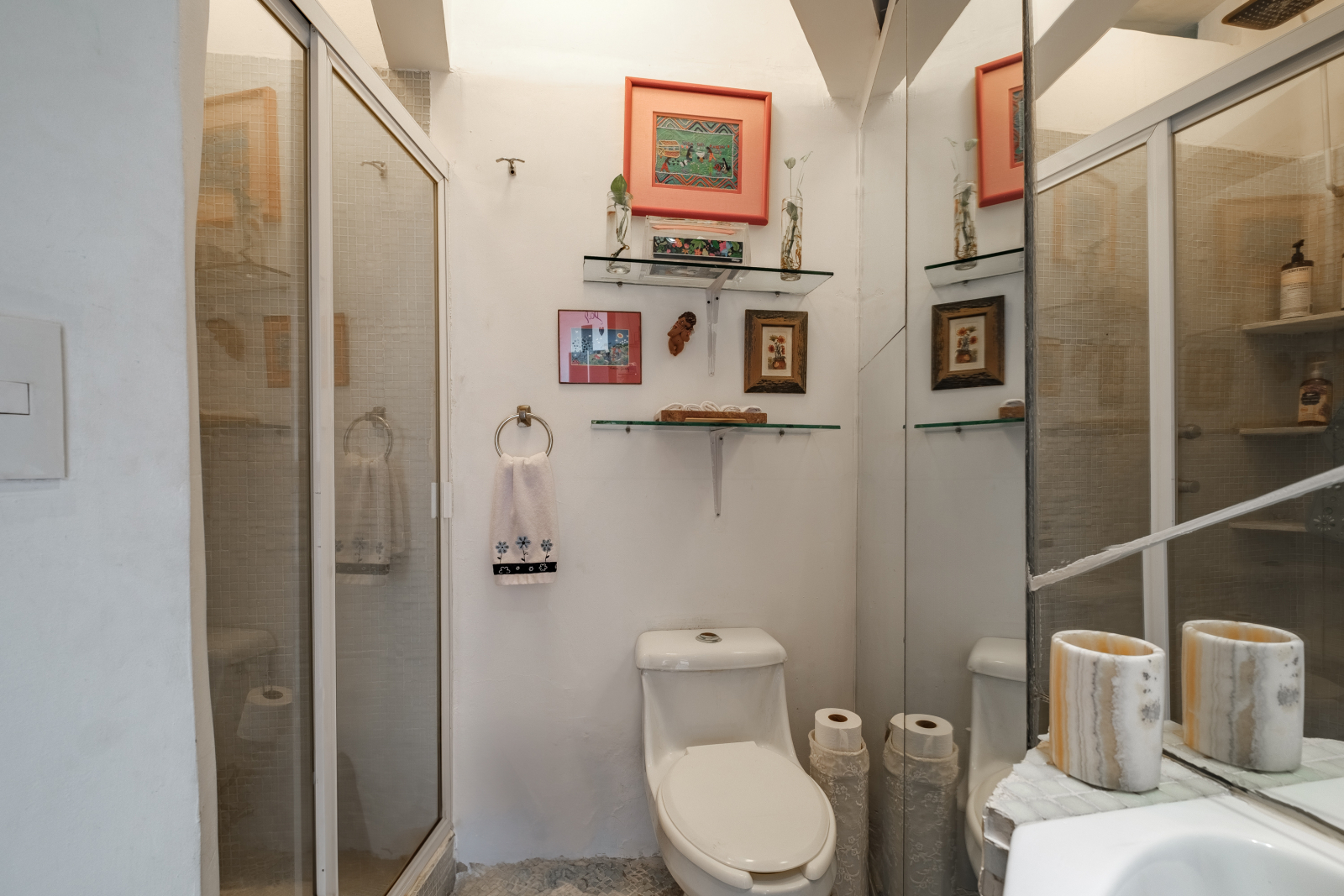 **Private Bathroom Across the Hall:** For your total comfort and convenience, you have a private bathroom located right across from the room's entrance. Enjoy your own space with complete privacy, 24-hour hot water, SHOWER ONLY