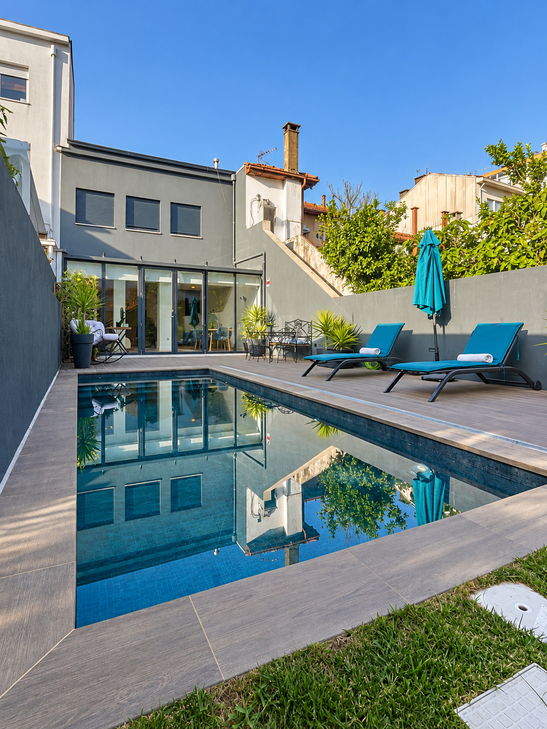 Vista da área da piscina