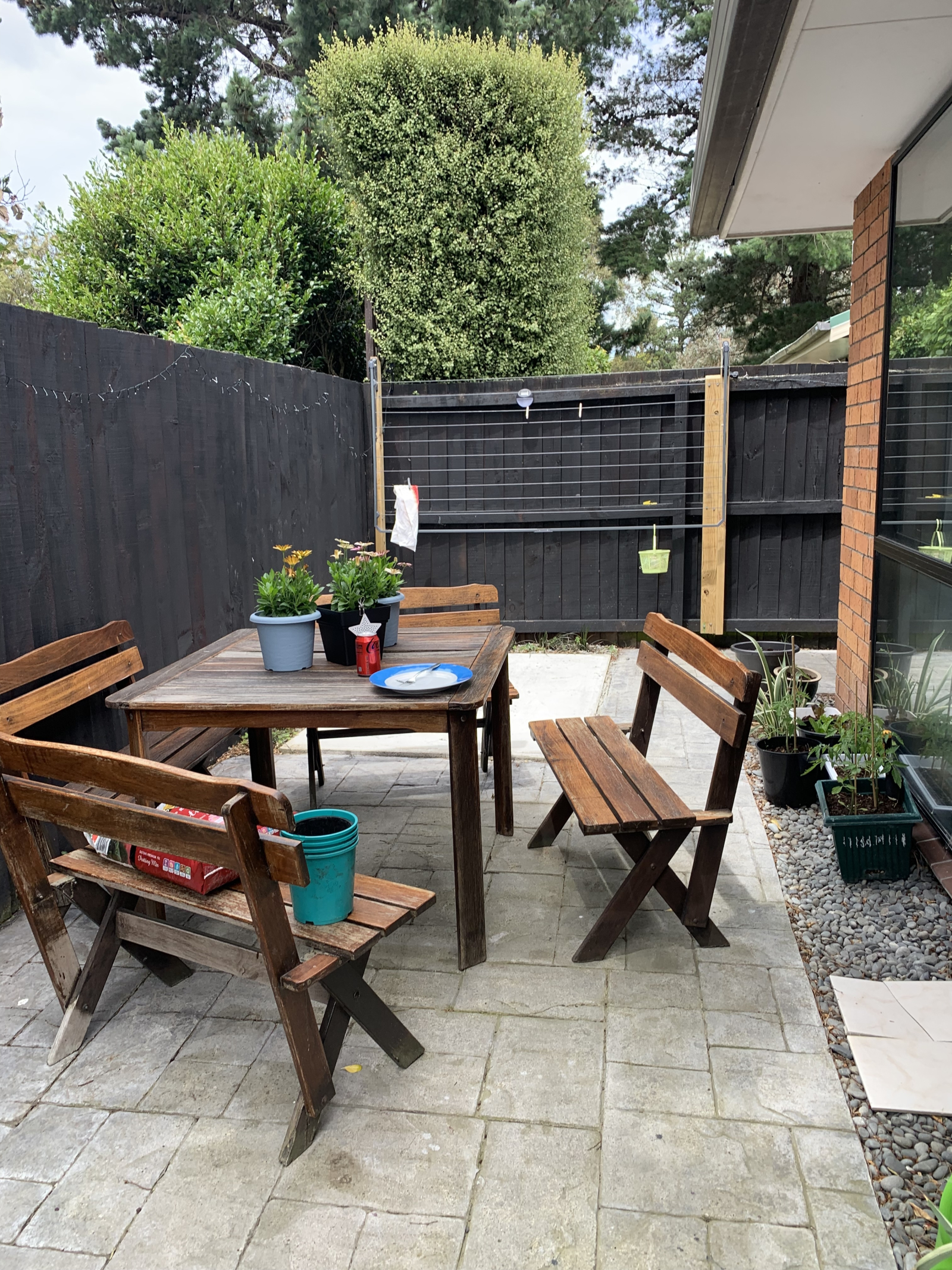 Step out from the dining room to the outdoor patio area