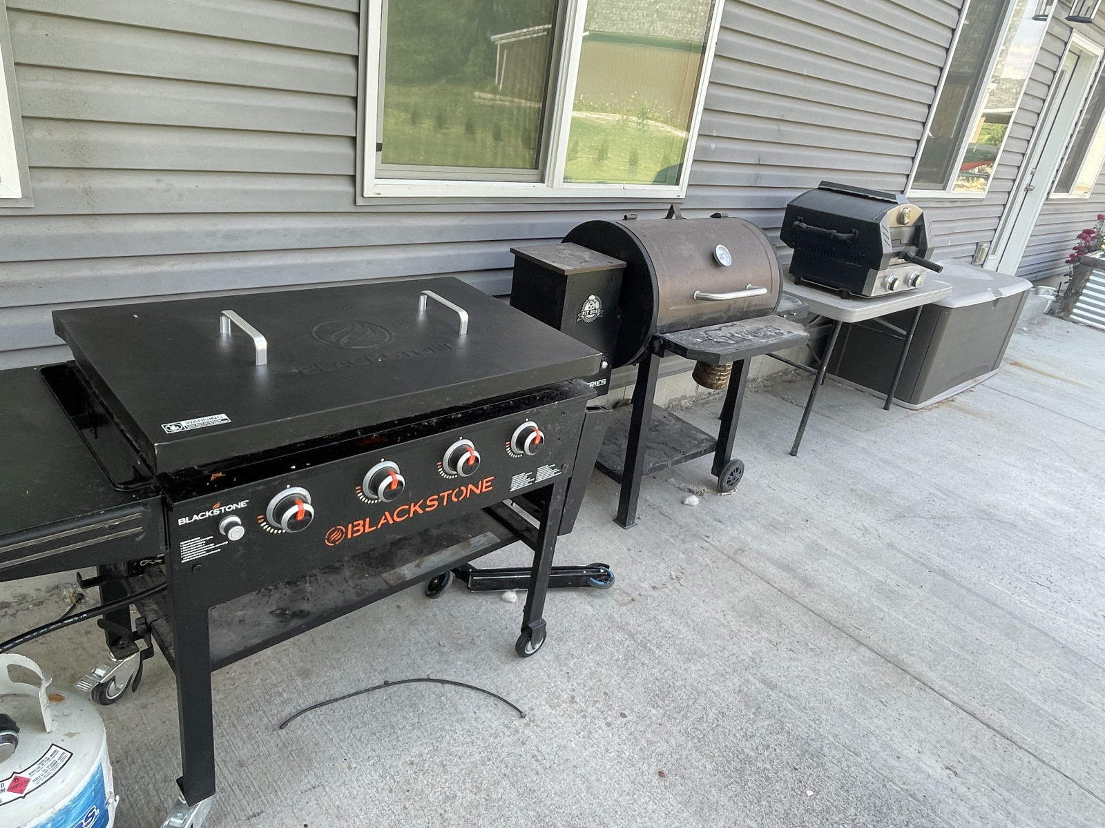 Feel free to use our Blackstone grill, Traeger smoker, or pizza oven!