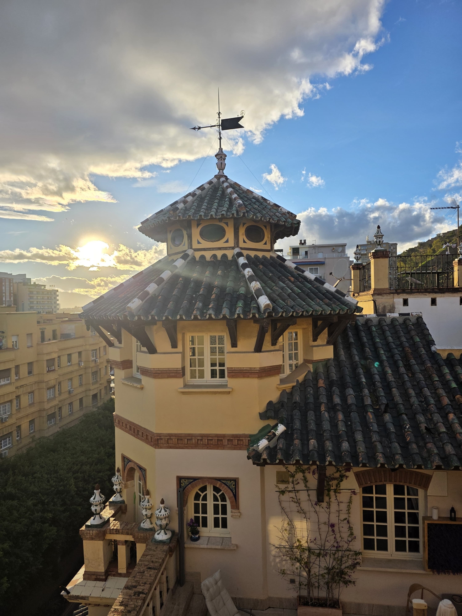 Sunset over the turret