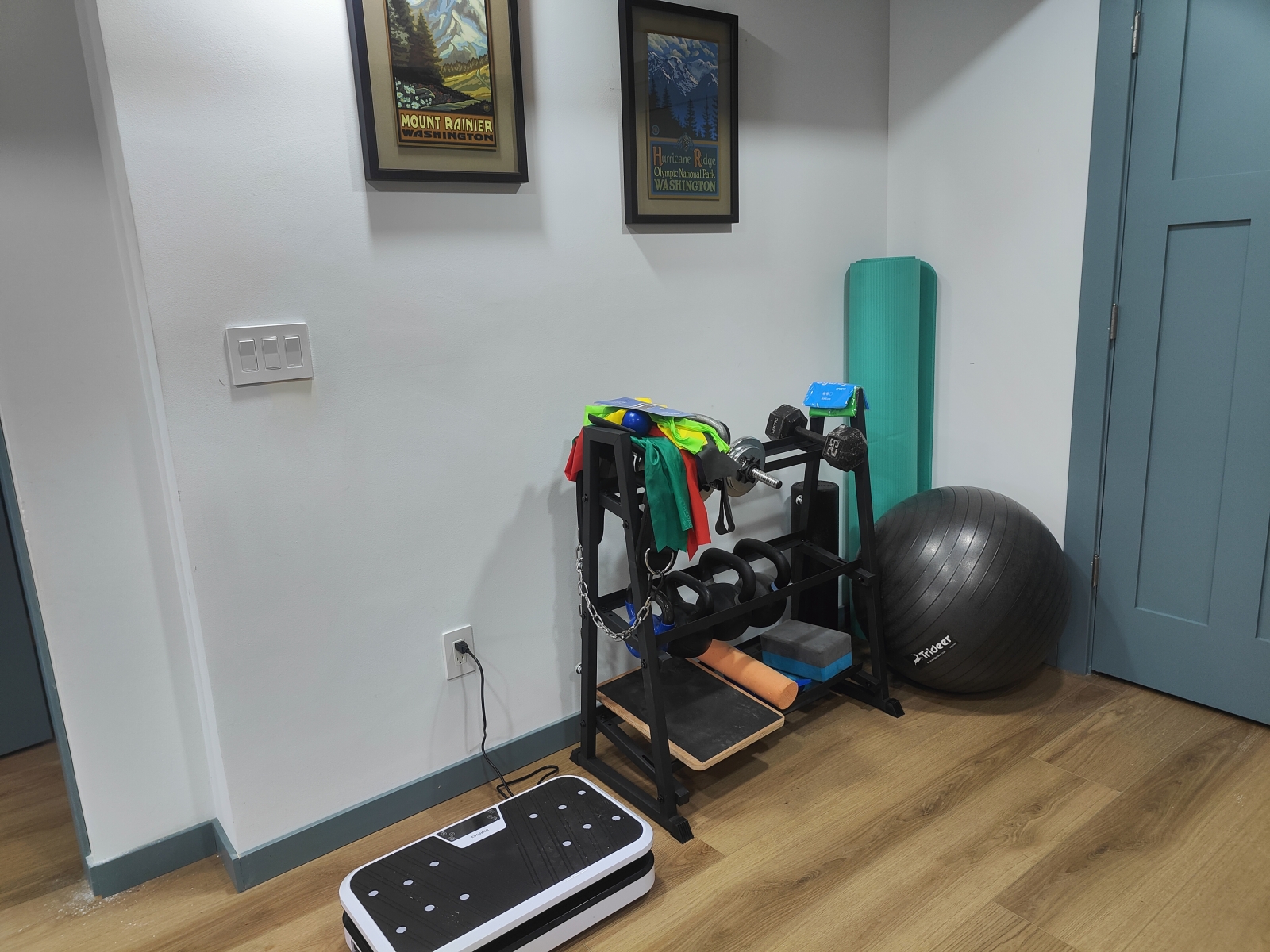 Yogamat, bal en wat fitnessgewichten!