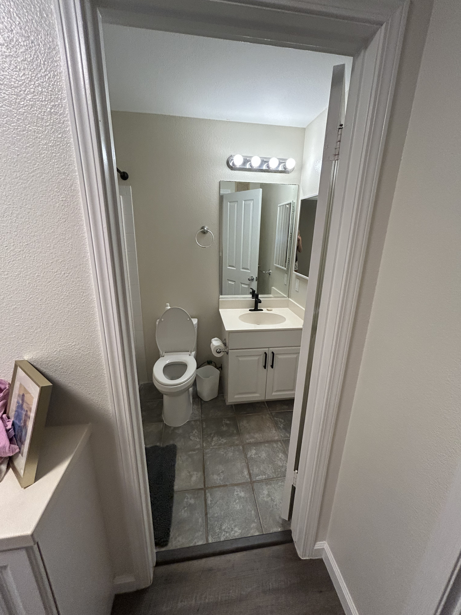 Upstairs bathroom with shower