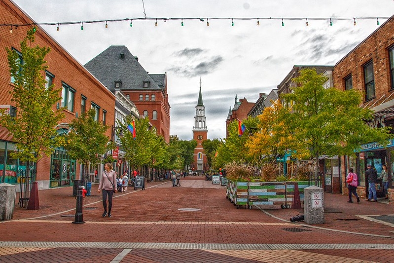 Downtown Burlington, a 35-minute drive away