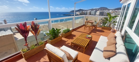 Penthouse d’une chambre avec vue sur la plage de Las Canteras